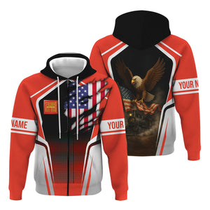 Railspirit Personalized Strasburg Railroad Hoodie American Eagle Vintage Train Zip Up Hoodie