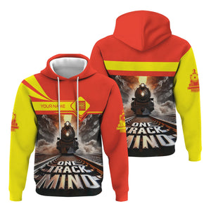 Railspirit Personalized Strasburg Railroad Hoodie One Track Mind Train Printed ZIp Up Hoodie