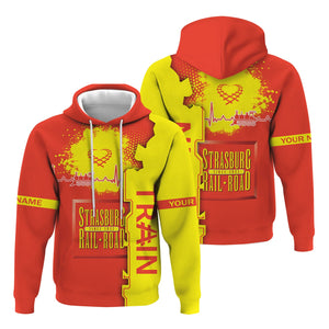 Railspirit Personalized Strasburg Railroad Hoodie Engine Heartbeat and Track Love Style Zip Up Hoodie Gift Idea For Train Lovers