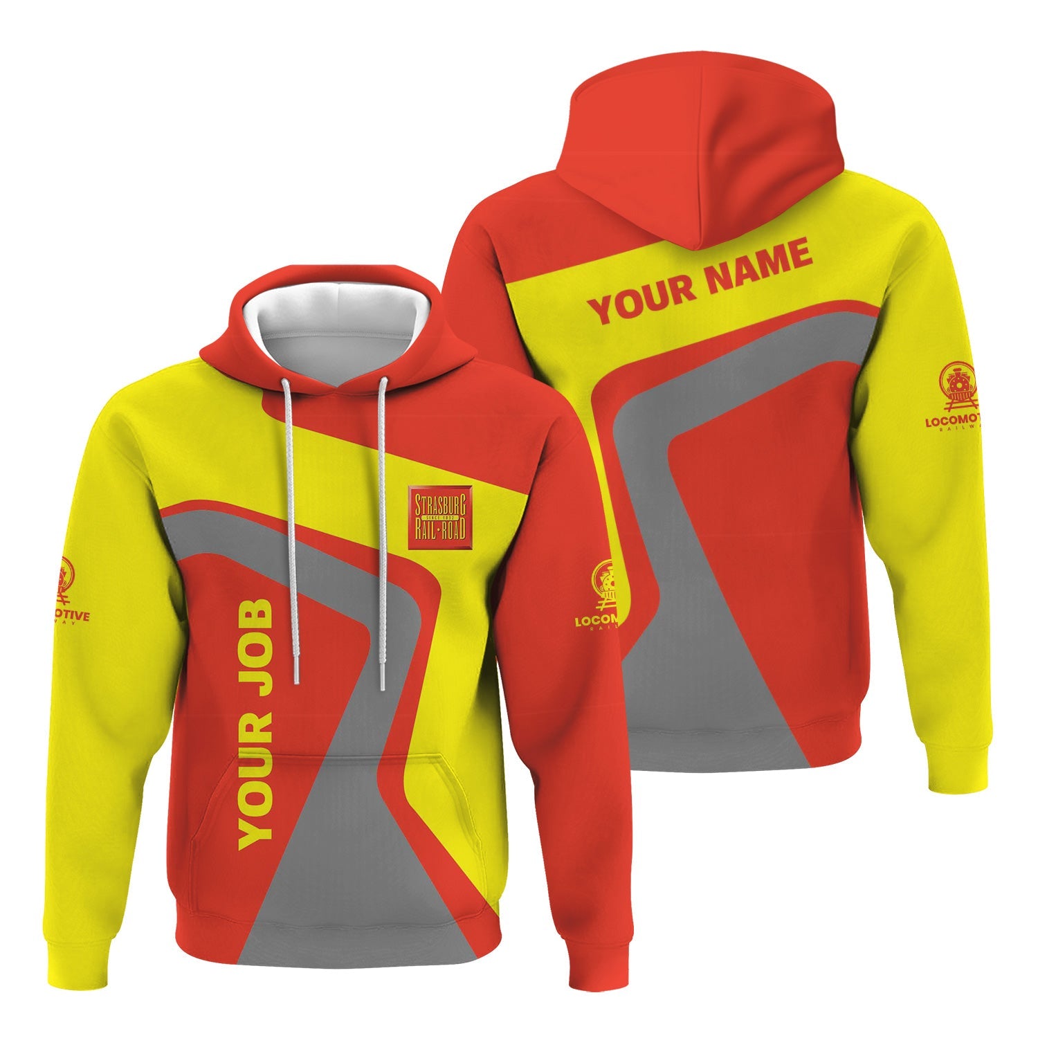 Railspirit Personalized Strasburg Railroad Hoodie Unique Design with Custom Job Position Train Zip Up Hoodie