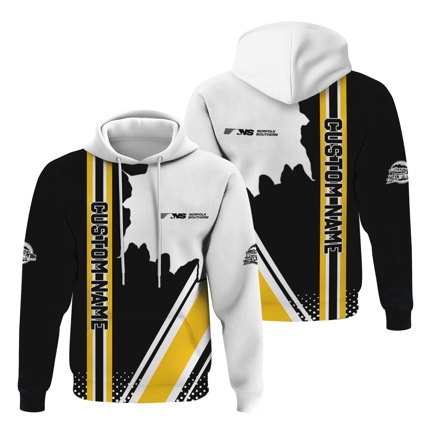 Railspirit Personalized Norfolk Southern Railway Hoodie All Over Printed Unisex Zip Up Hoodie