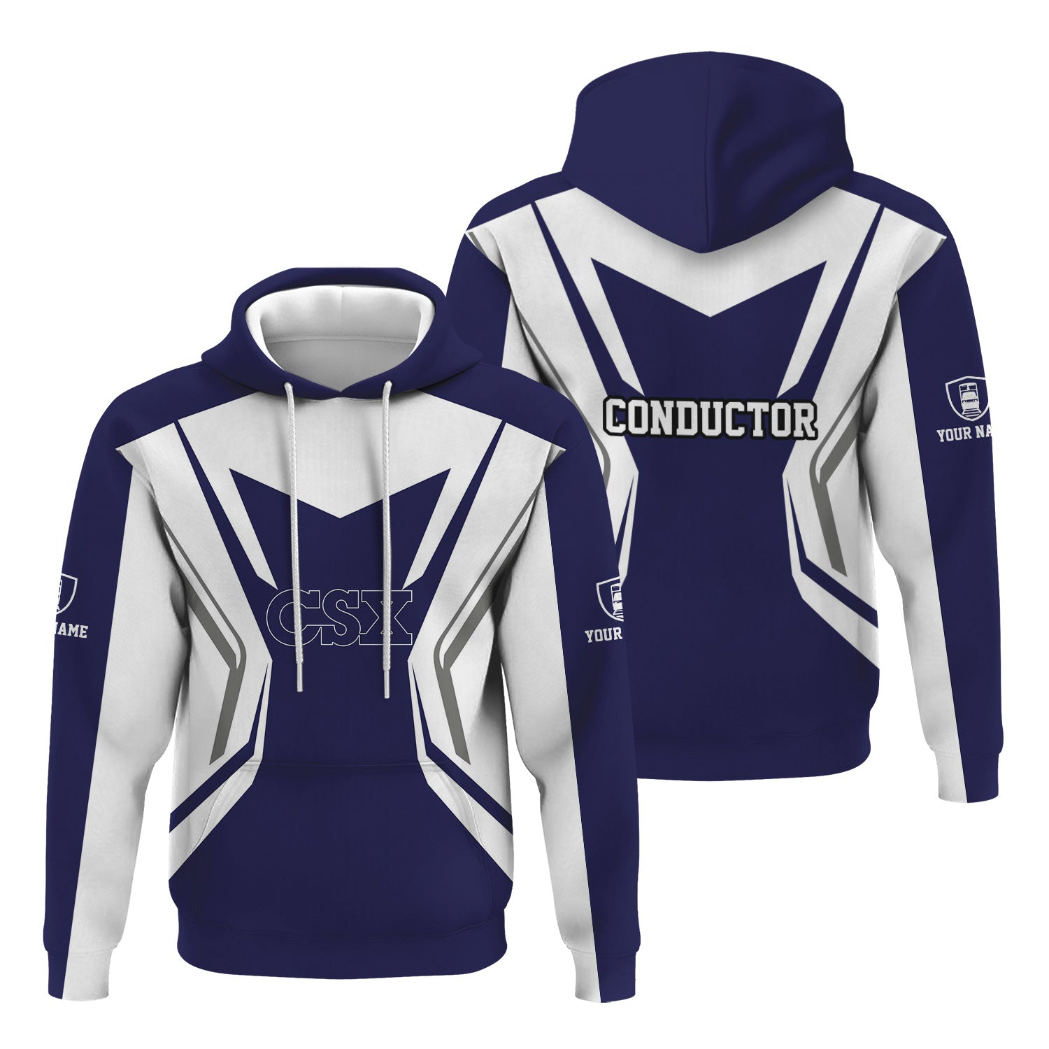 Railspirit Personalized CSX Transportation Railroad Hoodie Unique Style with Custom Job Train Zip Up Hoodie