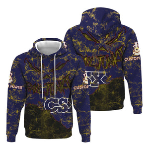 Railspirit Personalized CSX Transportation Railroad Hoodie Torn Graphic Style Train Zip Up Hoodie For Rail Junkie
