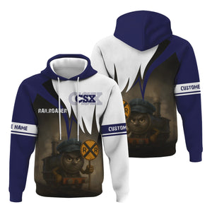 Railspirit Personalized CSX Transportation Railroad Hoodie Angry Train Hoodie Gift Idea For Train Lover