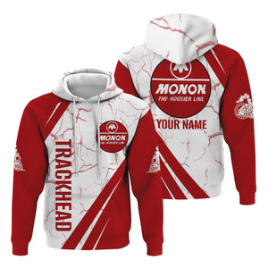 Railspirit Personalized Monon Railroad Hoodie Crackle Texture Style Train Zip Up Hoodie For Trackhead