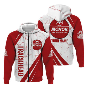 Railspirit Personalized Monon Railroad Hoodie Crackle Texture Style Train Zip Up Hoodie For Trackhead