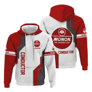 Railspirit Personalized Monon Railroad Hoodie Unique Railway Style with Custom Job Train Zip Up Hoodie