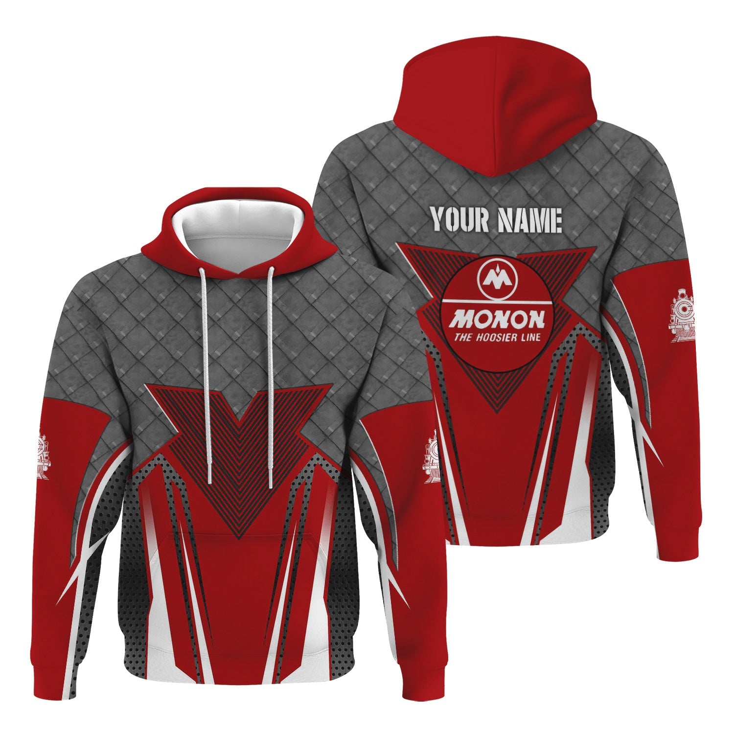 Railspirit Personalized Monon Railroad Hoodie Rugged Steel Vibes Train Zip Up Hoodie All Over Print