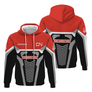 Railspirit Personalized Canadian National Railroad Hoodie Track-Inspired with Custom Job Position Train Zip Up Hoodie