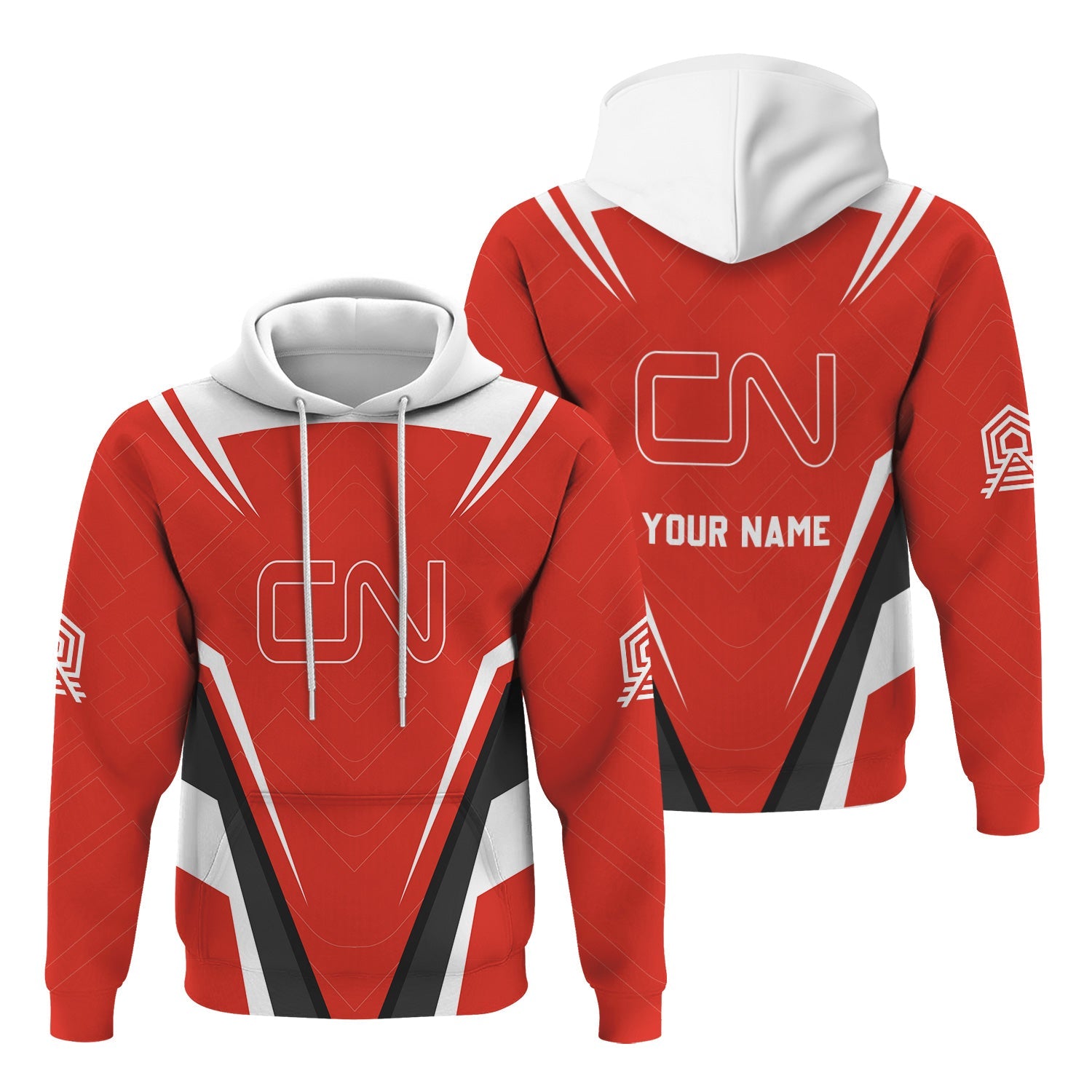 Railspirit Personalized Canadian National Railroad Hoodie Railway Inspired Apparel Train Zip Up Hoodie For Train Lovers