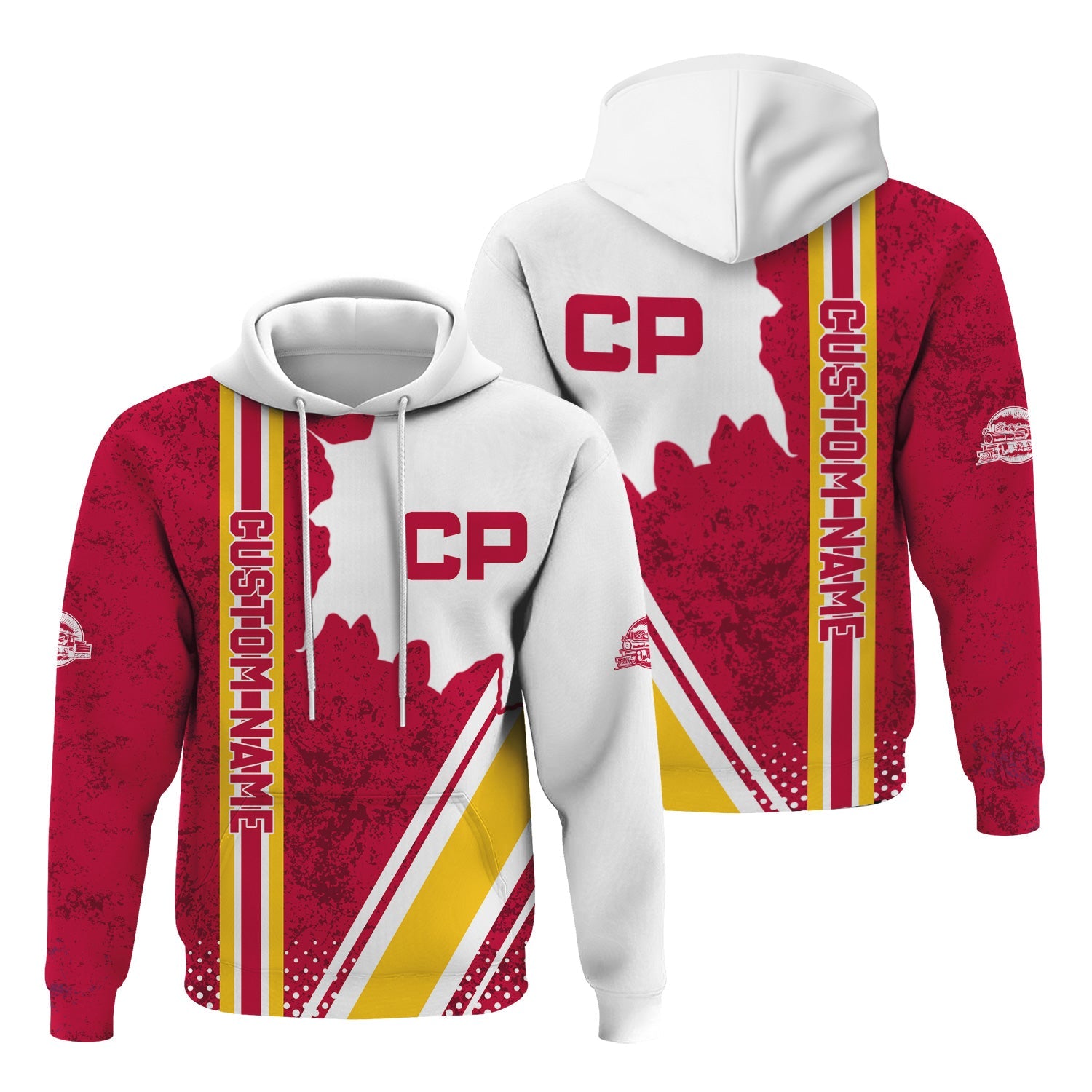 Railspirit Personalized Canadian Pacific Railroad Hoodie All Over Printed Unisex Zip Up Hoodie
