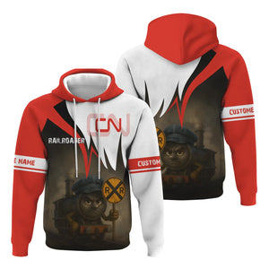 Railspirit Personalized Canadian National Railroad Hoodie Angry Train Hoodie Gift Idea For Train Lover