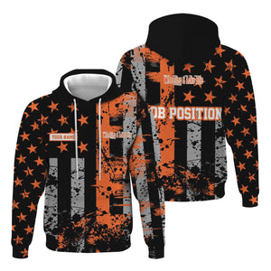 Railspirit Personalized Wheeling And Lake Erie Railroad Hoodie Artistic Paint American Flag Style Train Zip Up Hoodie