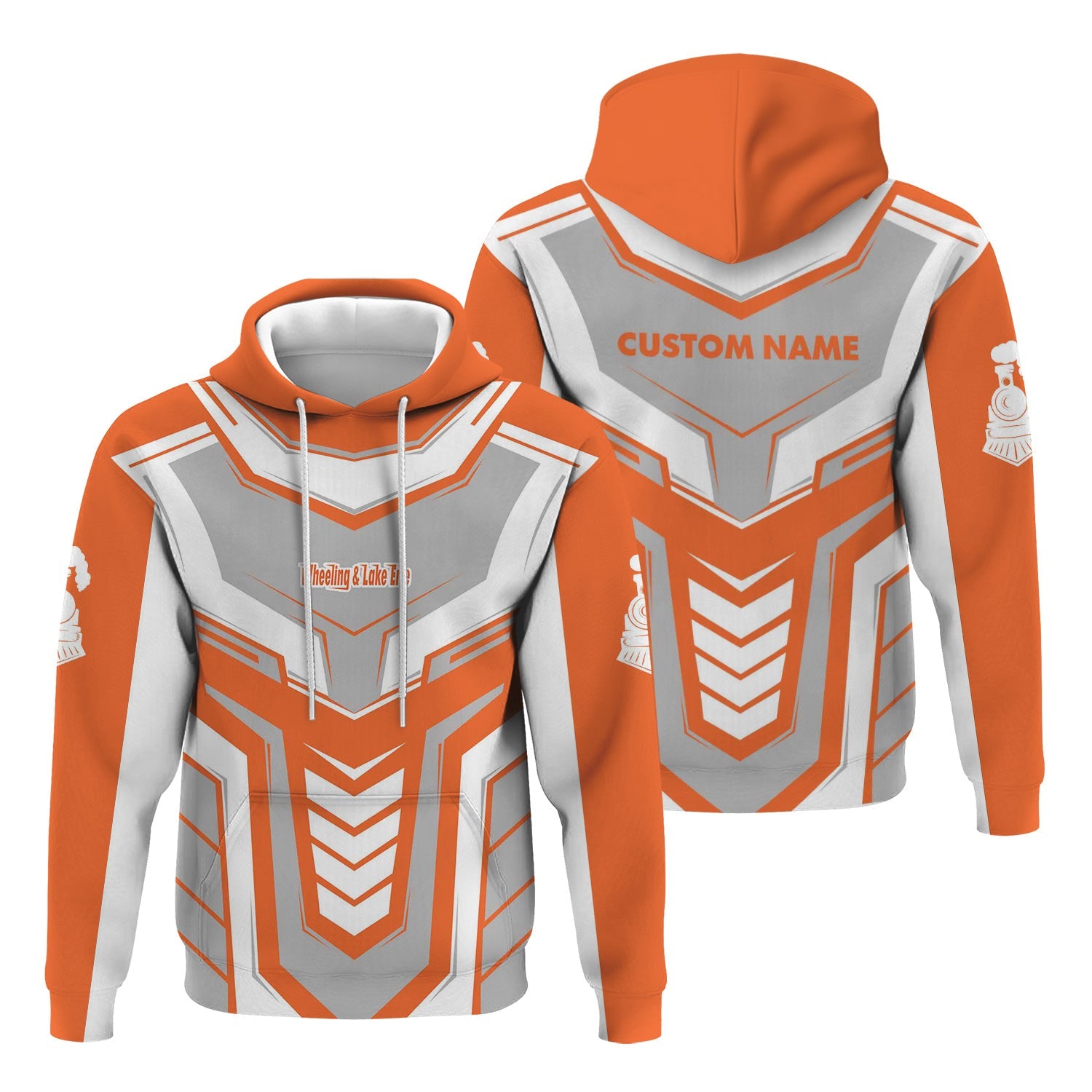 Railspirit Personalized Wheeling And Lake Erie Railroad Hoodie Armor-Inspired Design Train Zip Up Hoodie All Over Print