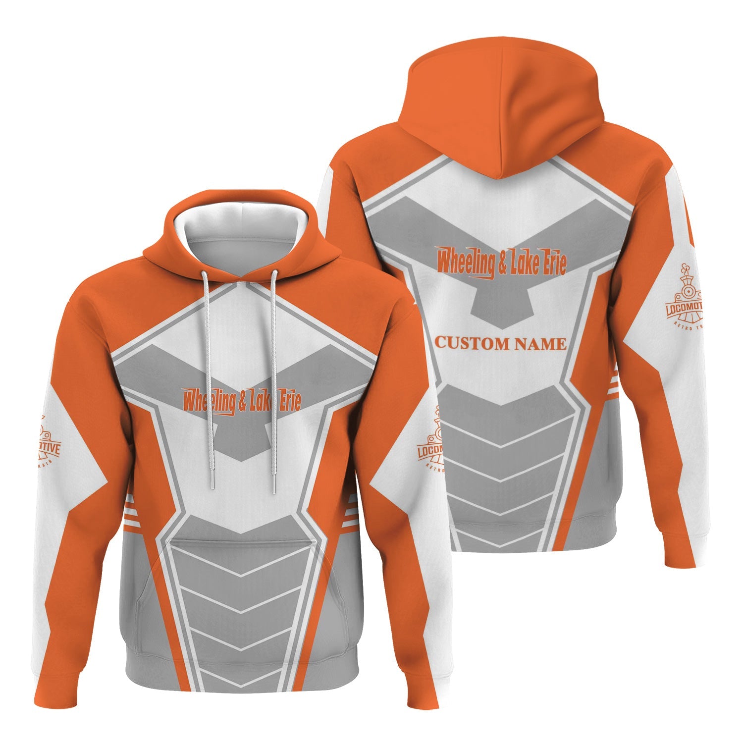 Railspirit Personalized Wheeling And Lake Erie Railroad Hoodie Engine-Inspired Style Train Zip Up Hoodie for Railroad Fanatic