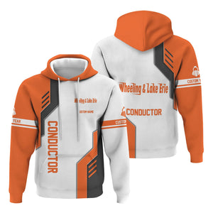 Railspirit Personalized Wheeling And Lake Erie Railroad Hoodie Unique Railway Style with Custom Job Train Zip Up Hoodie