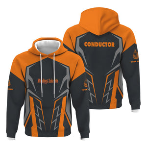 Railspirit Personalized Wheeling And Lake Erie Railroad Hoodie Futuristic Design with Custom Job Train Zip Up Hoodie