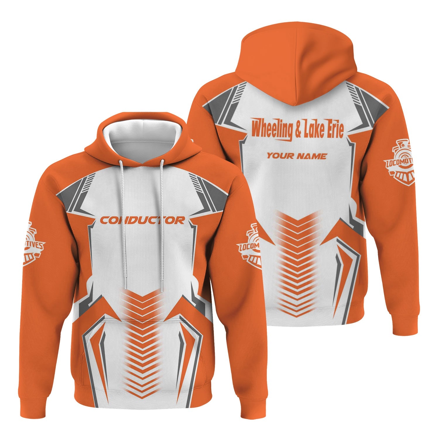 Railspirit Personalized Wheeling And Lake Erie Railroad Hoodie Standout Style with Custom Position Train Zip Up Hoodie