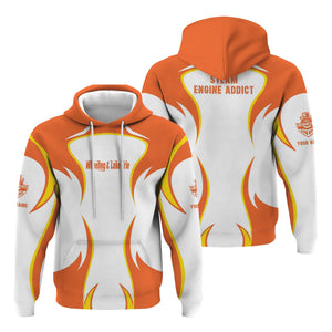 Railspirit Personalized Wheeling And Lake Erie Railroad Hoodie Distinctive Flame Style Zip Up Hoodie For Steam Engine Addict