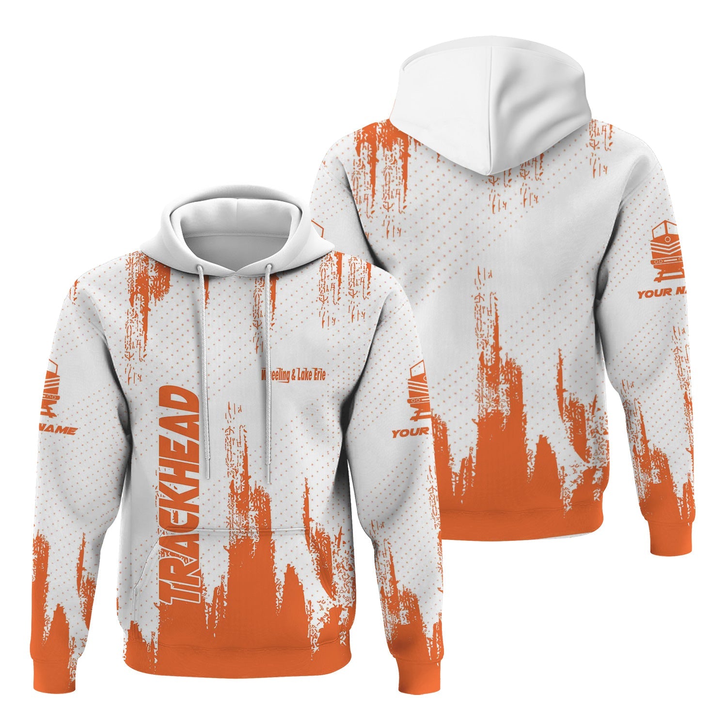 Railspirit Personalized Wheeling And Lake Erie Railroad Hoodie Paint Impact Design Train Zip Up Hoodie for Trackhead