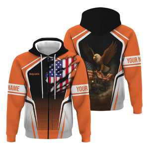 Railspirit Personalized Wheeling And Lake Erie Railroad Hoodie American Eagle Vintage Train Zip Up Hoodie