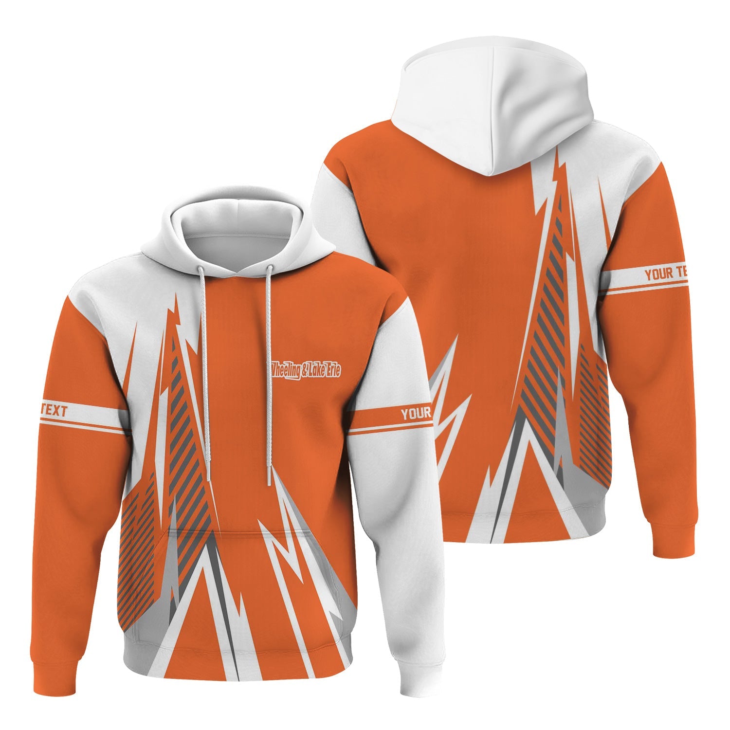 Railspirit Personalized Wheeling And Lake Erie Railroad Hoodie Lightning-Inspired Railway Style Zip Up Hoodie For Train Lovers