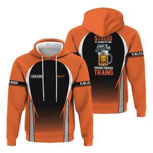 Railspirit Personalized Wheeling And Lake Erie Railroad Hoodie Stress Is Caused By Not Having Enough Trains  Zip Up Hoodie
