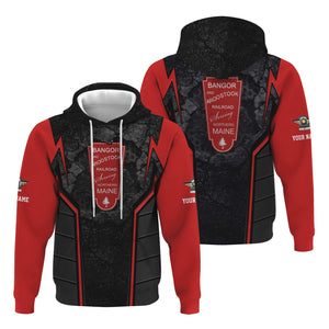 Railspirit Personalized Bangor And Aroostook Railroad Hoodie Cracked Metal Design Train Zip Up Hoodie for Rail Enthusiasts