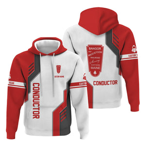 Railspirit Personalized Bangor And Aroostook Railroad Hoodie Unique Railway Style with Custom Job Train Zip Up Hoodie