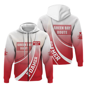 Railspirit Personalized Green Bay & Western Railroad Hoodie Railway-Themed Style Zip Up Hoodie Gift Idea For Trainspotter