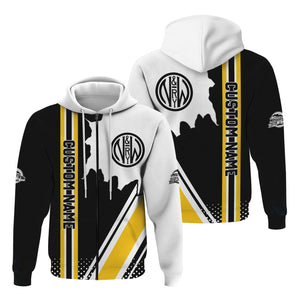 Railspirit Personalized Norfolk and Western Railway Hoodie N&W All Over Printed Unisex Zip Up Hoodie