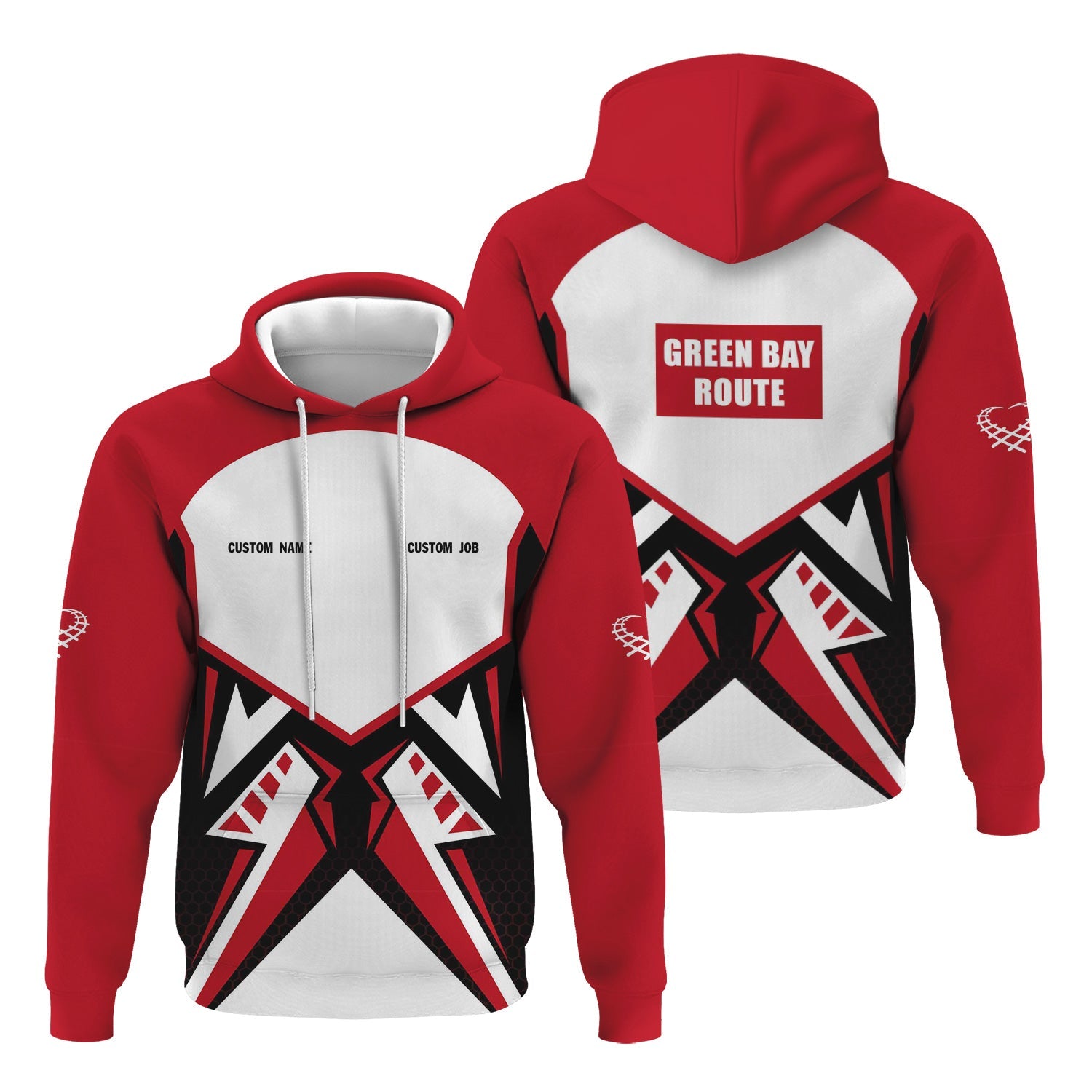 Railspirit Personalized Green Bay & Western Railroad Hoodie Vibriant Style with Custom Position Train Zip Up Hoodie