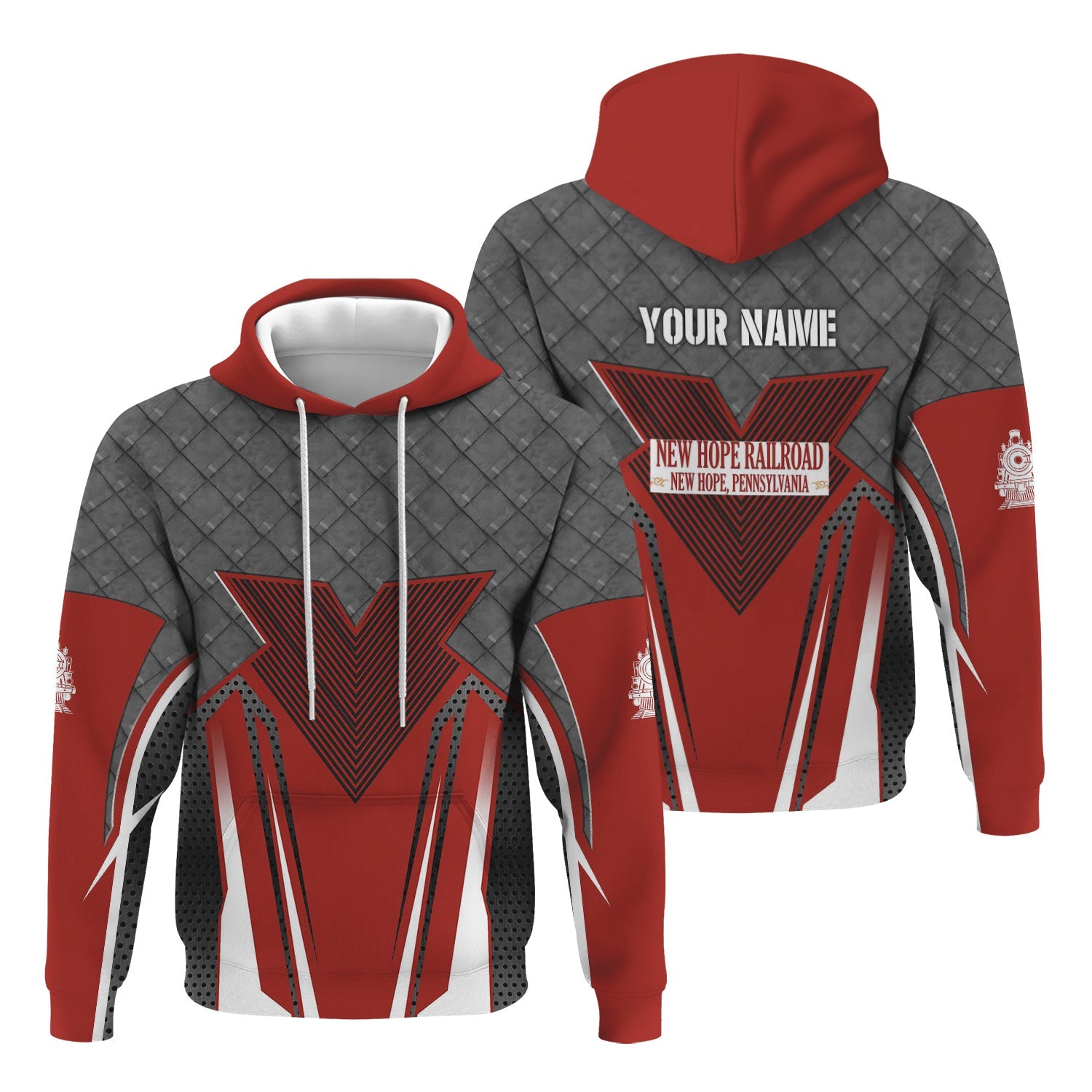 Railspirit Personalized New Hope Railroad Hoodie Rugged Steel Vibes Train Zip Up Hoodie All Over Print