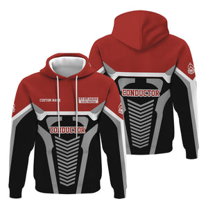 Railspirit Personalized New Hope Railroad Hoodie Track-Inspired with Custom Job Position Train Zip Up Hoodie