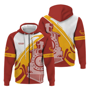 Railspirit Personalized New Hope Railroad Hoodie Flame-Inspired Style Zip Up Hoodie Gift Idea For Train Lovers