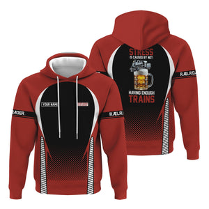 Railspirit Personalized New Hope Railroad Hoodie Stress Is Caused By Not Having Enough Trains Zip Up Hoodie