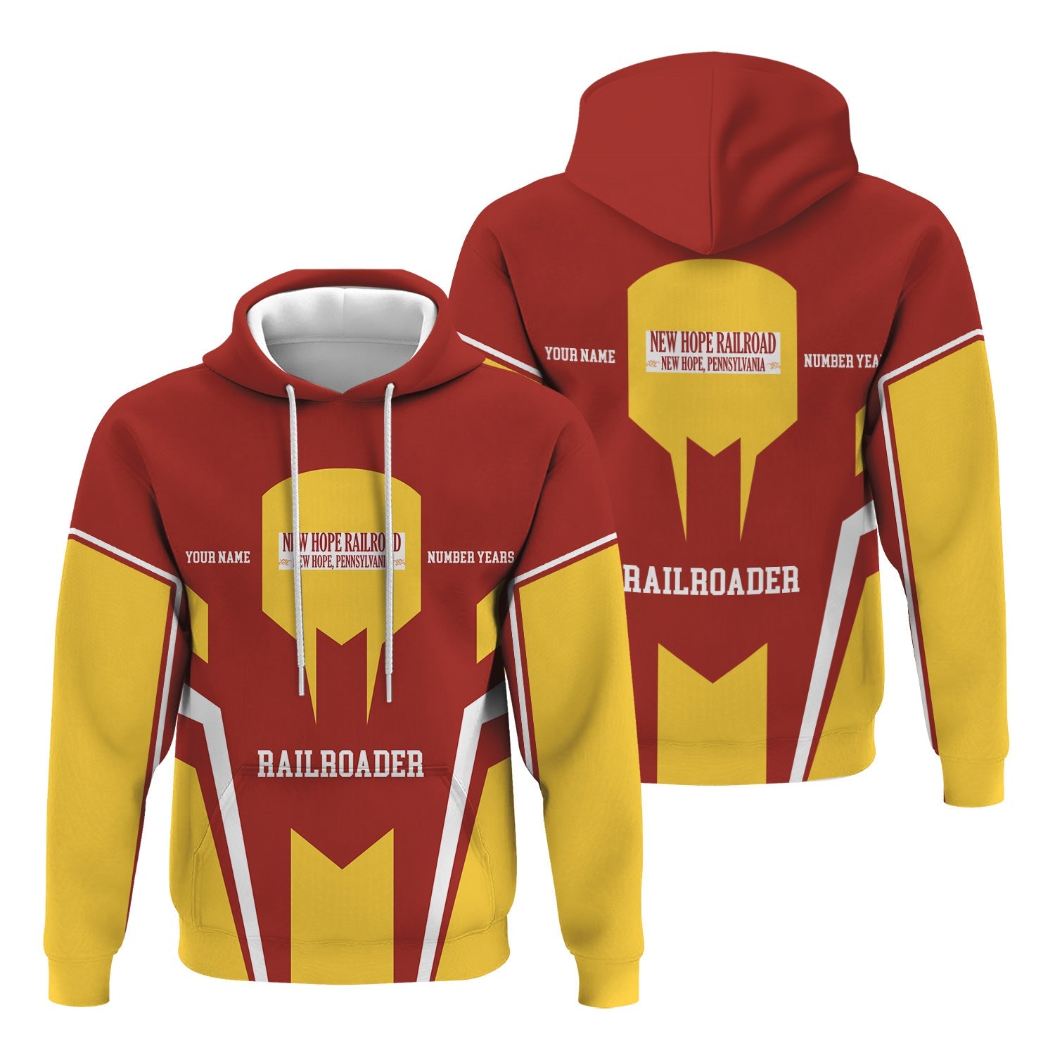 Railspirit Personalized New Hope Railroad Hoodie Custom Year Railroader Zip Up Hoodie Gift Idea For Train Lover