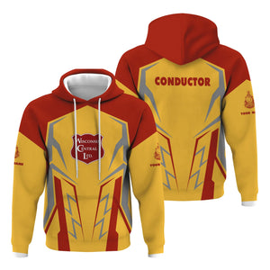 Railspirit Personalized Wisconsin Central Ltd Railroad Hoodie Futuristic Design with Custom Job Train Zip Up Hoodie