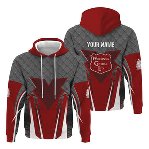 Railspirit Personalized Wisconsin Central Ltd Railroad Hoodie Rugged Steel Vibes Train Zip Up Hoodie All Over Print