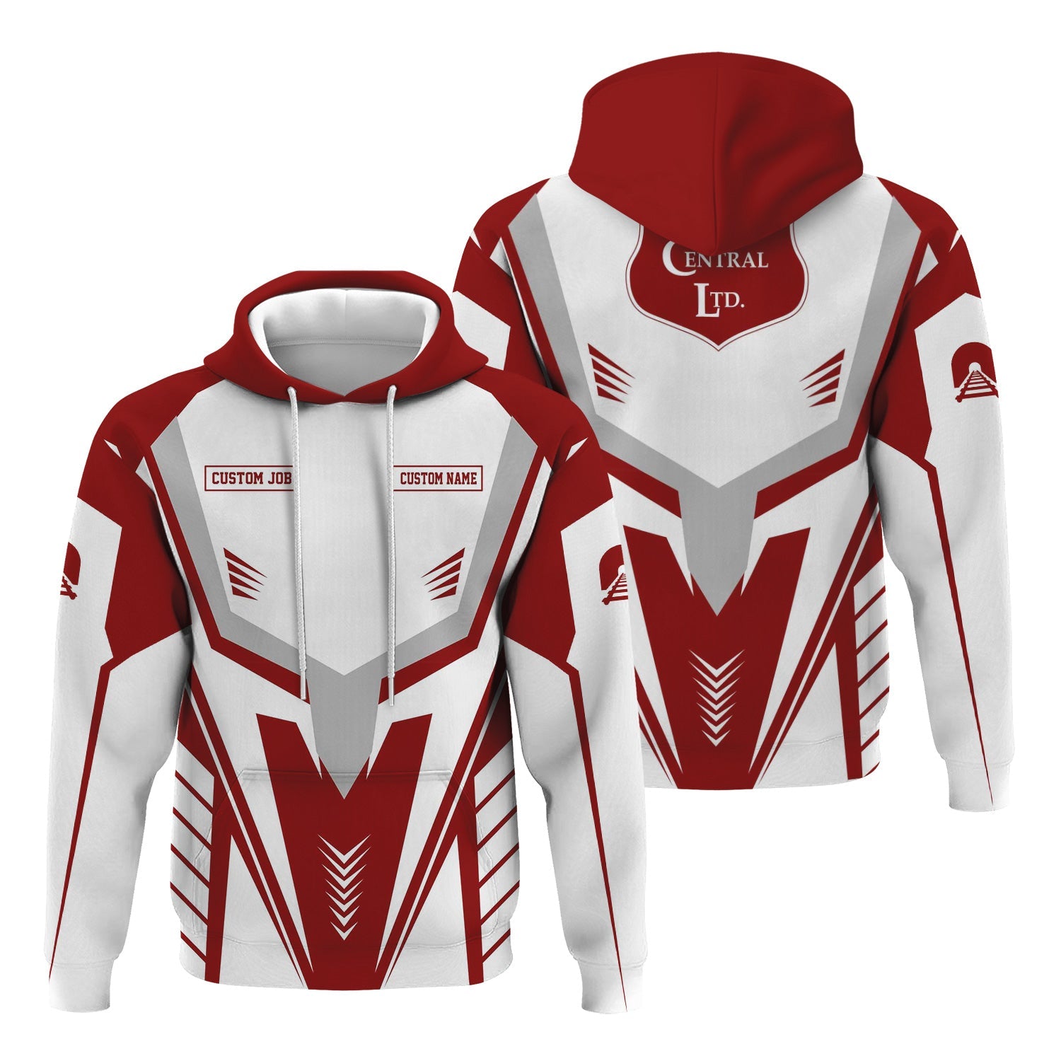 Railspirit Personalized Wisconsin Central Ltd Railroad Hoodie Workwear-Inspired with Custom Position Train Zip Up Hoodie