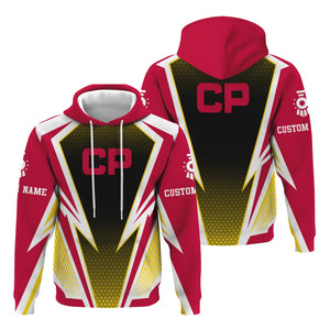 Railspirit Personalized Canadian Pacific Railroad Hoodie Lightning Graphic Style Zip Up Hoodie Gift Idea For Train Lover