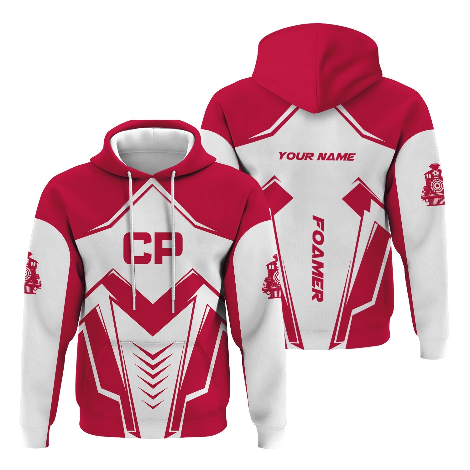 Railspirit Personalized Canadian Pacific Railroad Hoodie Railway Trainspotter Style Zip Up Hoodie Gift Idea For Foamers