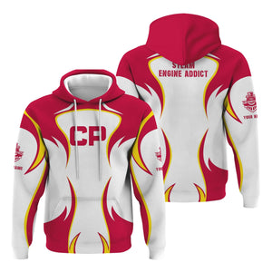 Railspirit Personalized Canadian Pacific Railroad Hoodie Distinctive Flame Style Zip Up Hoodie For Steam Engine Addict