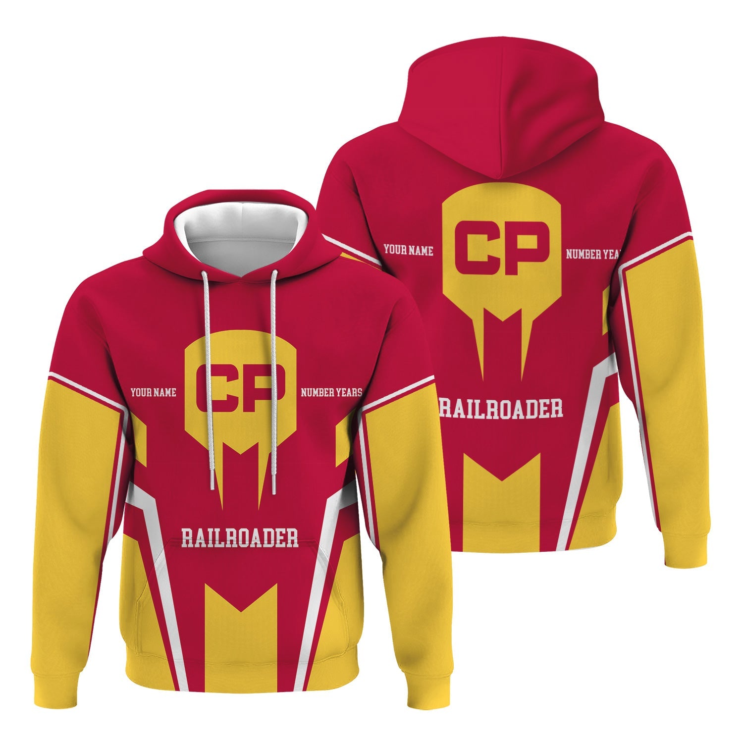 Railspirit Personalized Canadian Pacific Railroad Hoodie Custom Year Railroader Zip Up Hoodie Gift Idea For Train Lover