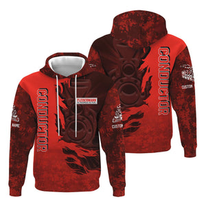 Railspirit Personalized Fleischmann And Western Railroad Hoodie Blazing Style with Custom Position Train Zip Up Hoodie