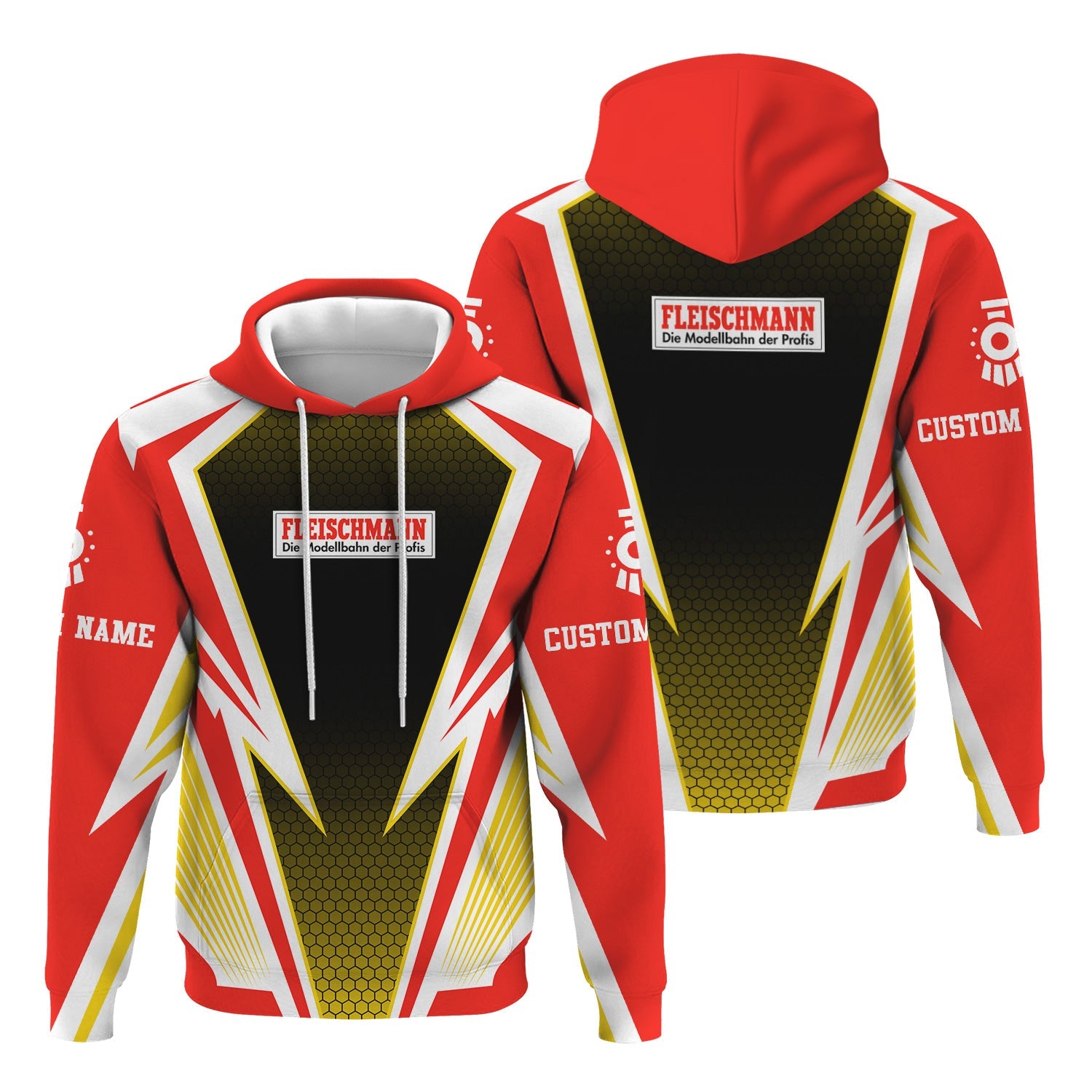 Railspirit Personalized Fleischmann And Western Railroad Hoodie Lightning Graphic Style Zip Up Hoodie Gift Idea For Train Lover