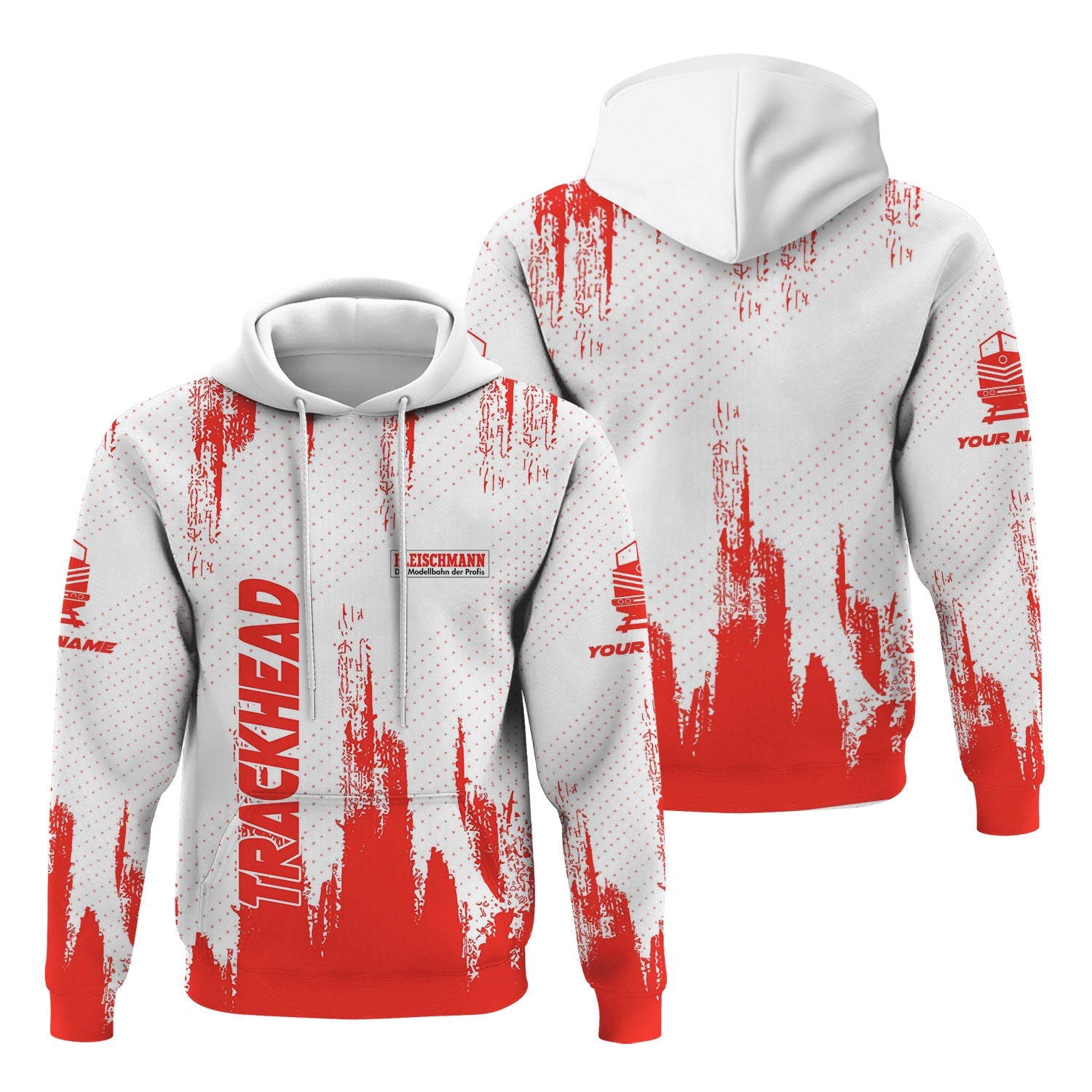 Railspirit Personalized Fleischmann And Western Railroad Hoodie Paint Impact Design Train Zip Up Hoodie for Trackhead
