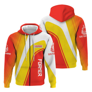 Railspirit Personalized Fleischmann And Western Railroad Hoodie Vibrant Striking Style Zip Up Hoodie For Rail Enthusiasts