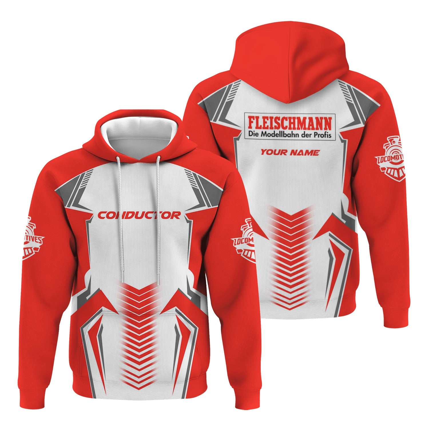 Railspirit Personalized Fleischmann And Western Railroad Hoodie Standout Style with Custom Position Train Zip Up Hoodie