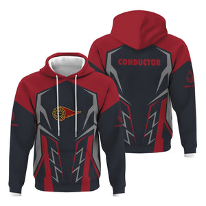 Railspirit Personalized Western Maryland Railway Hoodie Futuristic Design with Custom Job Train Zip Up Hoodie